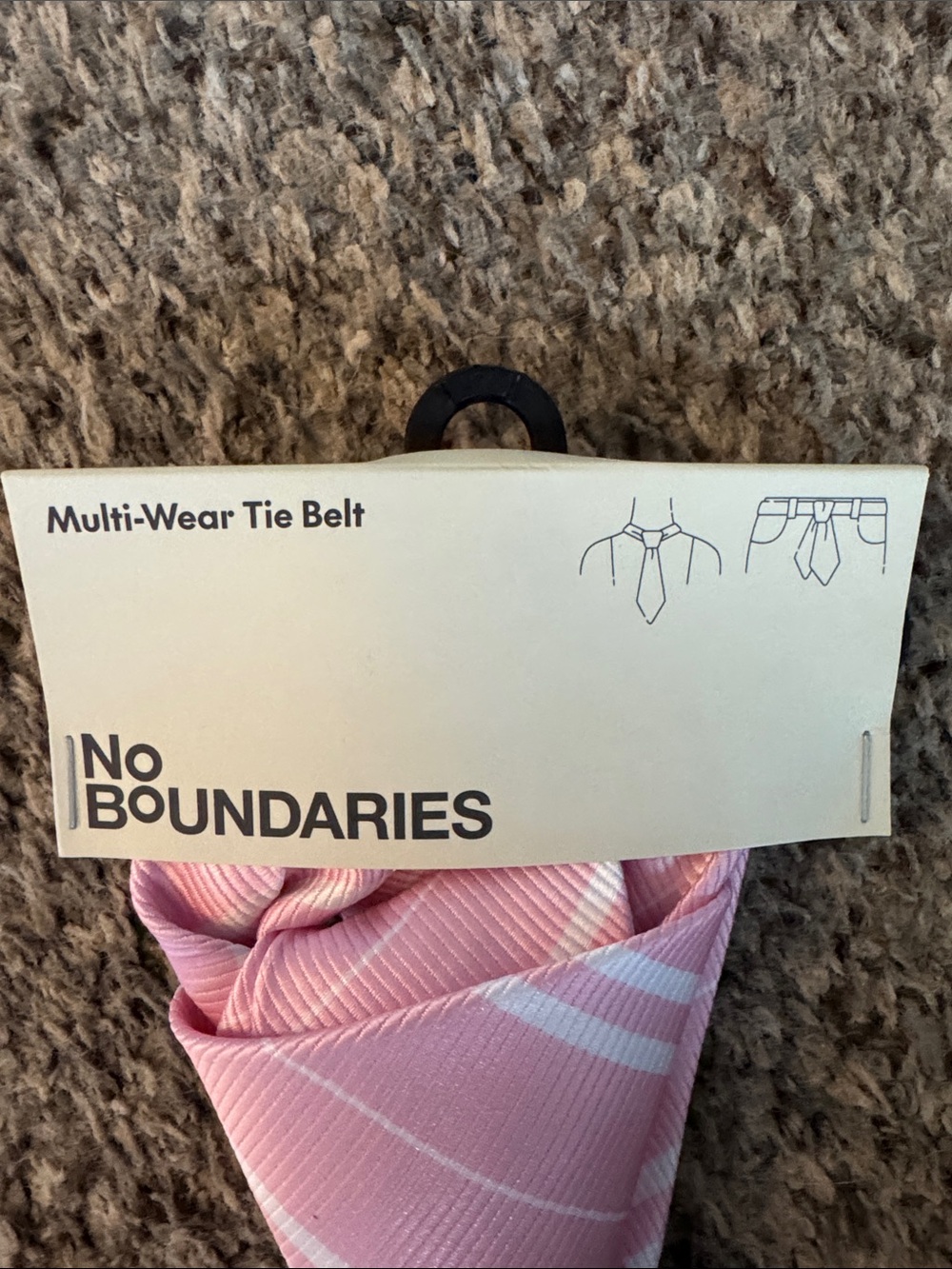 No Boundaries Pink Diagonal Stripe Tie - Picture 2 of 4